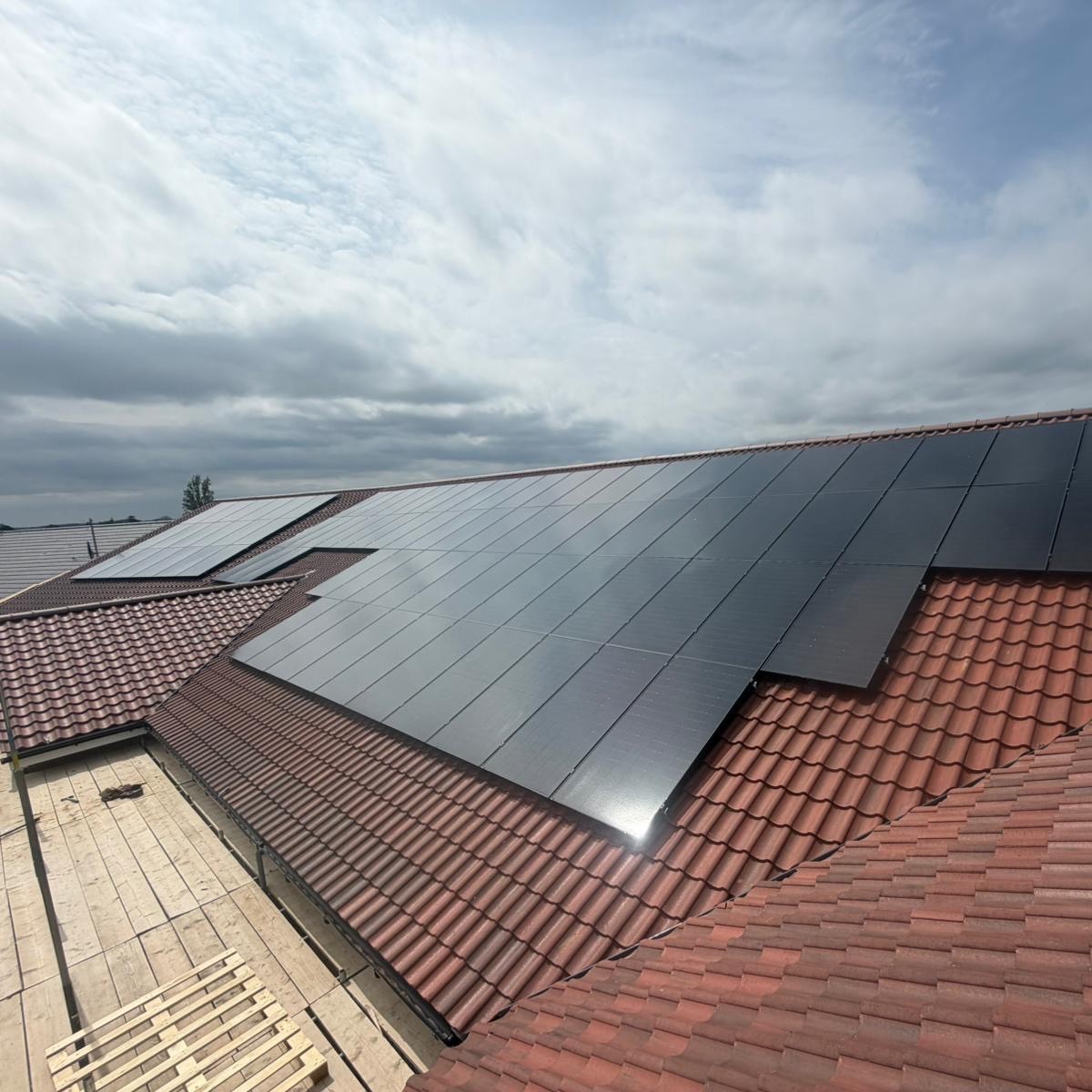 Solar panels installed on a residential roof
